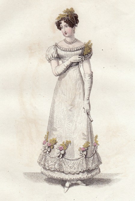 Parisian Evening Bridal Dress La Belle Assemblee October 1819