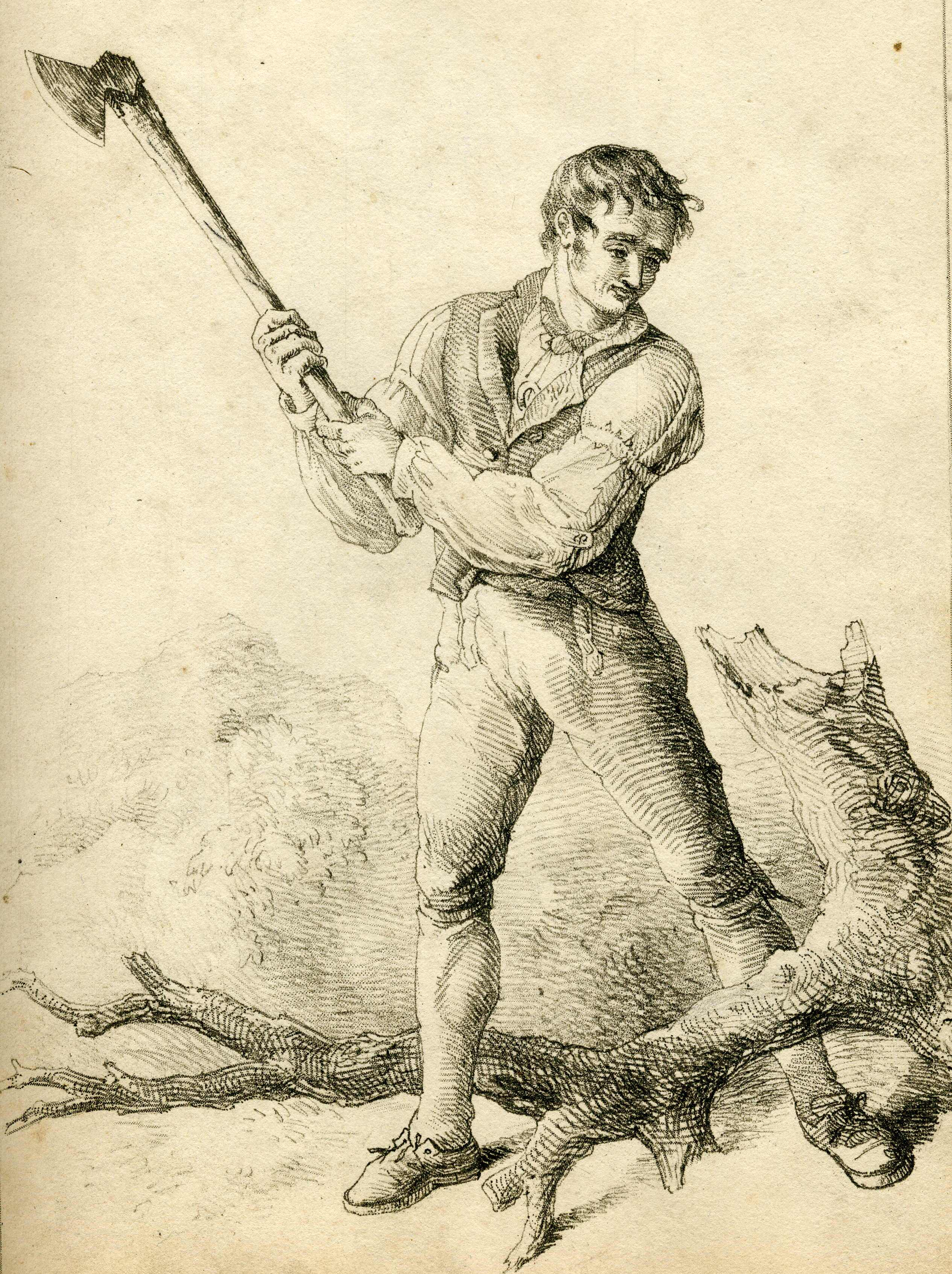Woodcutter from W H Pyne's Rustic Figures