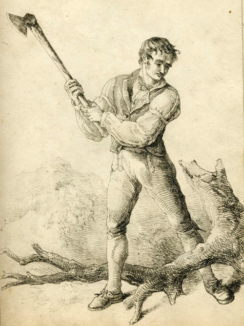 Woodcutter from W H Pyne's Rustic Figures